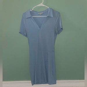 Light blue collared slim fit dress size Large